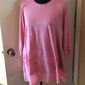 LOGO Lori Goldstein Pink Tunic